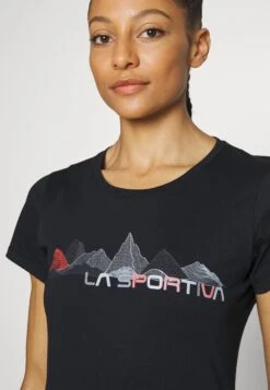 La Sportiva Peaks - T-Shirt Print - Black/Cherry Tomato -La Sportiva Buitenshuis 9f7c197265bc4da9bfe66d97271b6b26